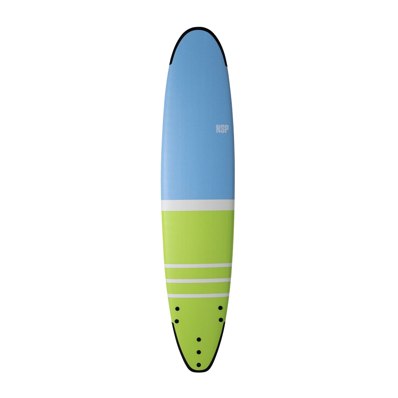 NSP Longboard P2 Soft 8'2" | 66 L Tail Dip Green Stripes  NSP Europe